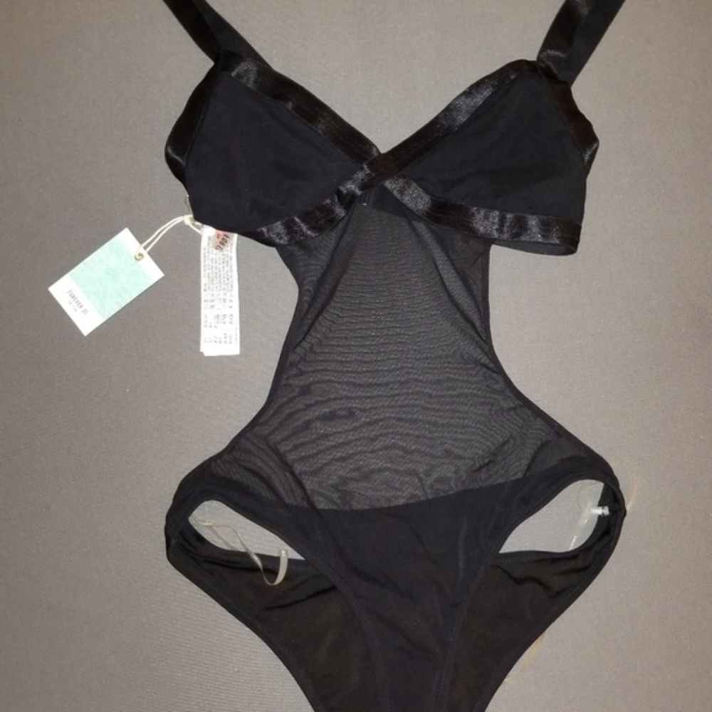 Black Mesh Monokini